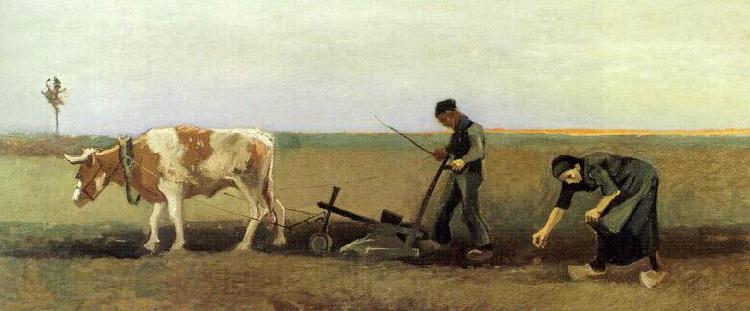 Vincent Van Gogh Planting potatoes Spain oil painting art